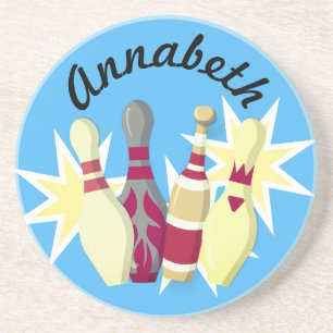 Bowling im Vintagen Stil Getränkeuntersetzer