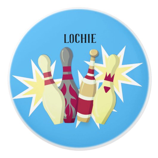Bowling im Vintagen Stil Keramikknauf (Vorderseite)