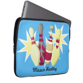 Bowling im Vintagen Stil Laptopschutzhülle (Vorne Rechts)