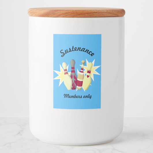 Bowling im Vintagen Stil Lebensmitteletikett (Vorderseite)