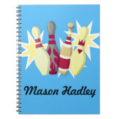 Bowling im Vintagen Stil Notizblock (Vorderseite)