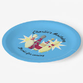 Bowling im Vintagen Stil Pappteller (Schrägansicht)