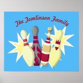 Bowling im Vintagen Stil Poster (Vorne)