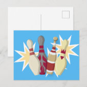 Bowling im Vintagen Stil Postkarte (Vorne/Hinten)