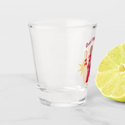 Bowling im Vintagen Stil Schnapsglas (Links)