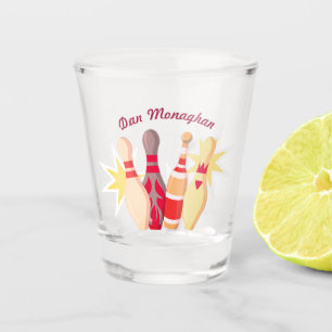 Bowling im Vintagen Stil Schnapsglas