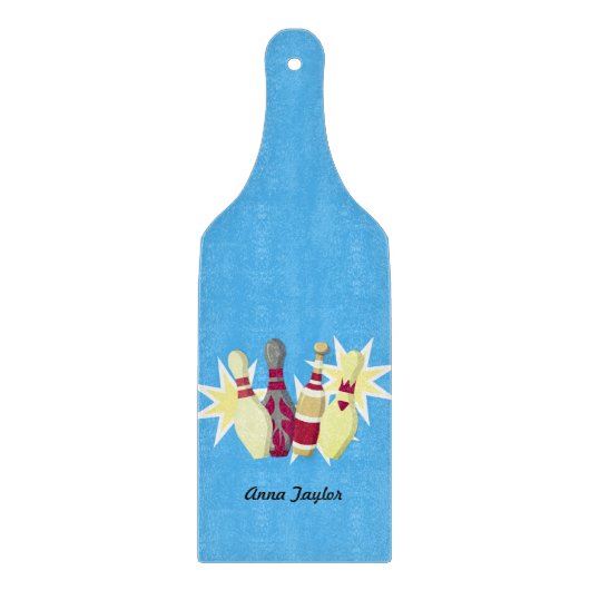 Bowling im Vintagen Stil Schneidebrett (Vorderseite)