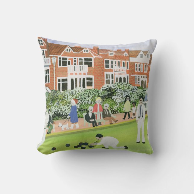 Bowling in Eastbourne Kissen (Vorderseite)