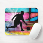 Bowling in einer Neongasse Mousepad (Mit Mouse)
