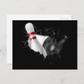 Bowling in mir Sportherz coole Bowlerkunst Skizze Einladungspostkarte (Vorne/Hinten)