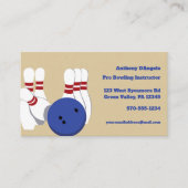 Bowling Instructor, Bowling Alley Custom Telefonnummerkarte (Vorderseite)