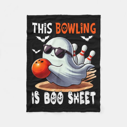 Bowling Is Boo Sheet Halloween Costume Player Team Fleecedecke (Vorderseite)