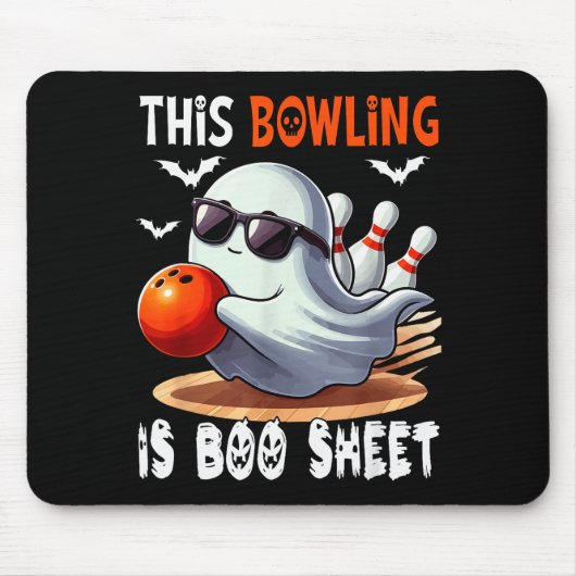 Bowling Is Boo Sheet Halloween Costume Player Team Mousepad (Vorne)
