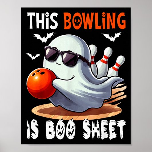 Bowling Is Boo Sheet Halloween Costume Player Team Poster (Vorne)