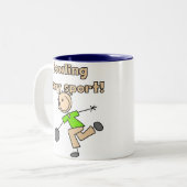 Bowling ist mein Sport Zweifarbige Tasse (Vorderseite Links)