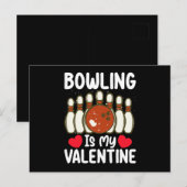 Bowling ist meine Liebe am Valentinstag Postkarte (Vorne/Hinten)