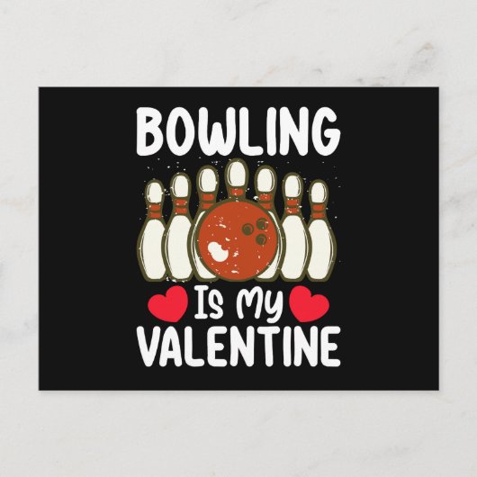 Bowling ist meine Liebe am Valentinstag Postkarte (Vorderseite)