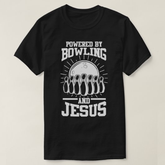 Bowling Jesus Bowler Jesus Christus T-Shirt (Design vorne)