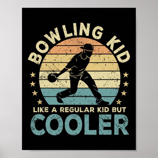 Bowling Kid Bowling Player Funny Poster (Vorne)