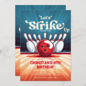 Bowling Kindergeburtstag Party Einladung (Vorne/Hinten)