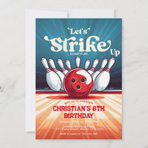 Bowling Kindergeburtstag Party Einladung