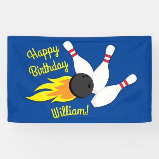 Bowling Kindergeburtstag Party Niedlich Sports Banner (Horizontal)