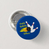 Bowling Kindergeburtstag Party Niedlich Sports Button (Vorne & Hinten)