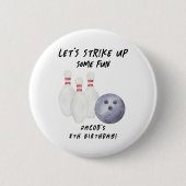 Bowling-Kindergeburtstagsfeier Button (Vorderseite)