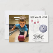 Bowling-Kindergeburtstagsfeier Dankeskarte (Vorderseite)