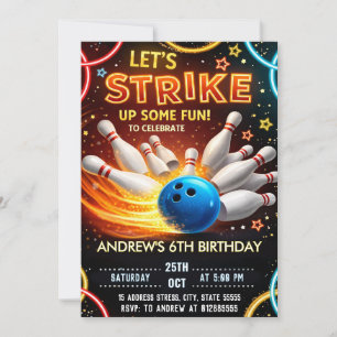 Bowling Kindergeburtstagsfeier Einladung