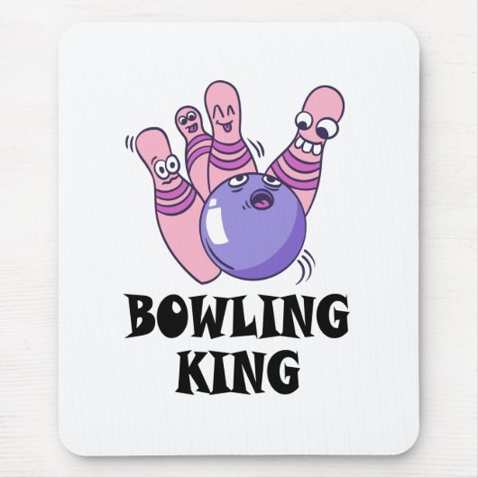 Bowling King Childrens Geburtstagspartei Mousepad (Vorne)