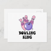 Bowling King Childrens Geburtstagspartei Postkarte (Vorne/Hinten)