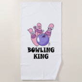 Bowling King Childrens Geburtstagspartei Strandtuch (Vorderseite)