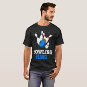 Bowling King Crown Bowling Button Strike Bowler Bo T-Shirt (Vorne ganz)