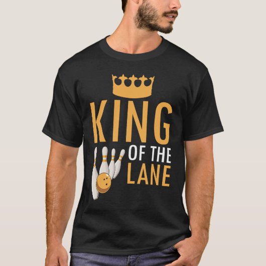 Bowling King Of The Lane Boy Men Player Bowler Fan T-Shirt (Vorderseite)