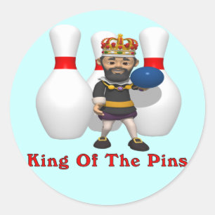 Bowling King Runder Aufkleber