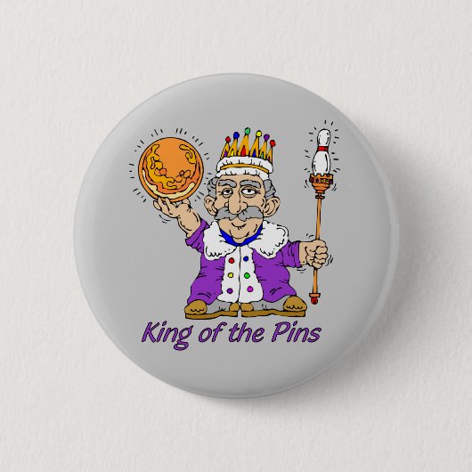 Bowling: König Of The Pins Button (Vorderseite)