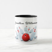 Bowling - Kugel und Pins - ein Strike! Tasse (Zentrum)