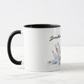Bowling - Kugel und Pins - ein Strike! Tasse (Links)