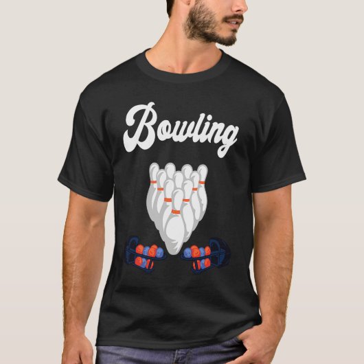 Bowling Lane Bowling Set Strike Bowling Team Bowli T-Shirt (Vorderseite)