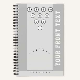 Bowling-Lanes mit benutzerdefinierten Textanzeigen Notizblock