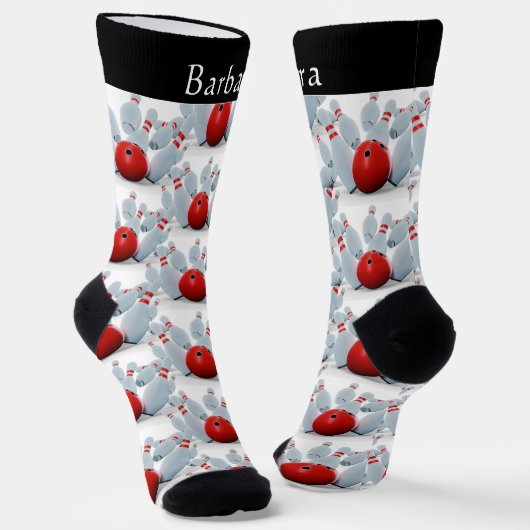 Bowling League Bowling Ball Bowling Buttone Bowler Socken (Gewinkelt)