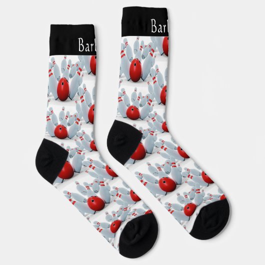 Bowling League Bowling Ball Bowling Buttone Bowler Socken (Rechts)