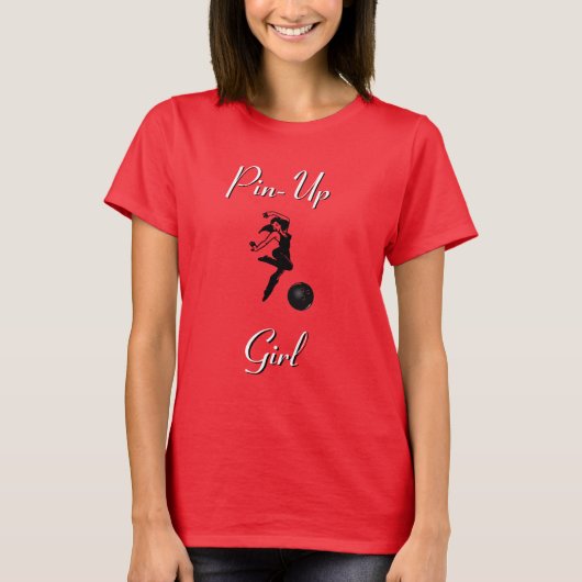 Bowling League Women's Button-Up Girl Bowling T-Shirt (Vorderseite)
