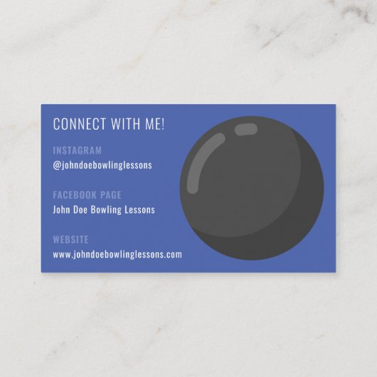 Bowling Lessons Visitenkarte für Bowling Coaches (Rückseite)