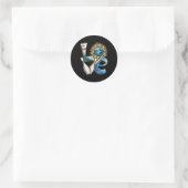 Bowling Liebe Sonnenblumen Bowling Button Matching Runder Aufkleber (Tasche)