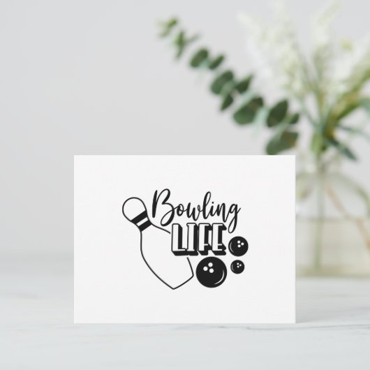 Bowling Life Shirt Print Postkarte (Stehend Vorderseite)