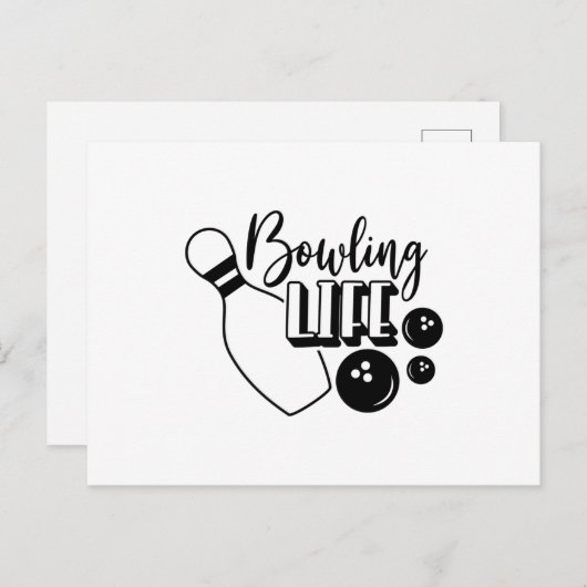 Bowling Life Shirt Print Postkarte (Vorne/Hinten)