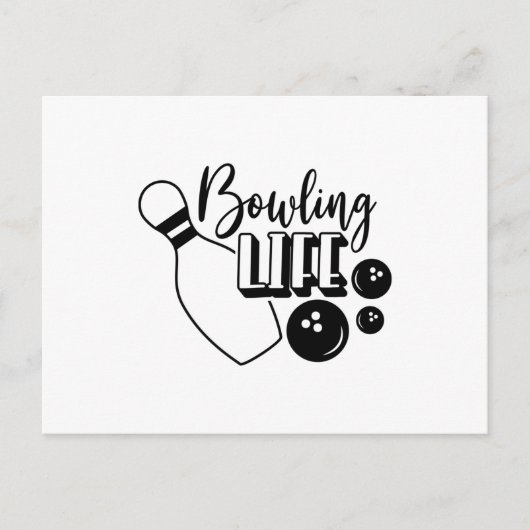 Bowling Life Shirt Print Postkarte (Vorderseite)