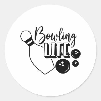 Bowling Life Shirt Print Runder Aufkleber